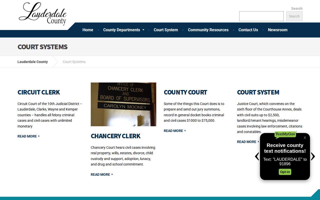Lauderdale County release record court system routes