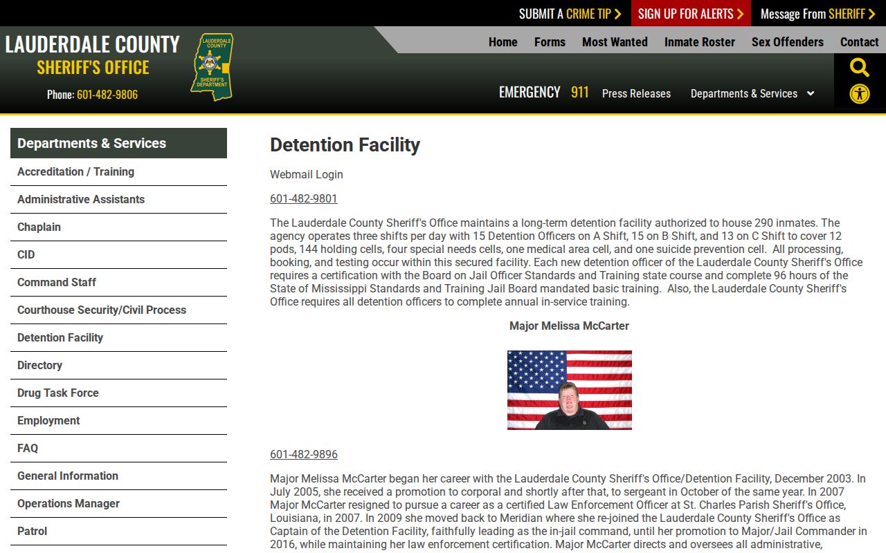 Lauderdale County Detention Facility release and jail information