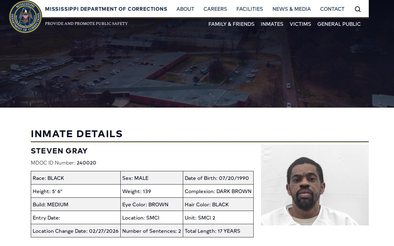 MDOC Tentative Release Date field for Lauderdale County release lookup
